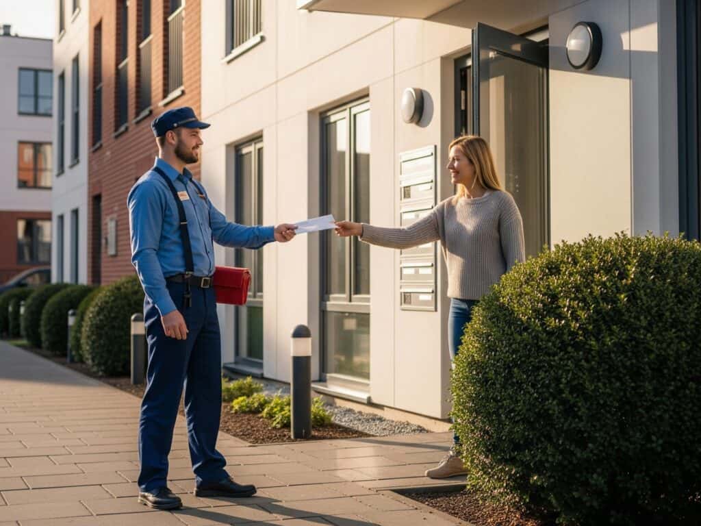Professional home delivery of property evaluation document in South Suburbs residential area.